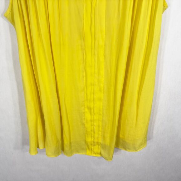 Lane Bryant Plus Size 22 24 Top Yellow‎ Chiffon Sleeveless Flowy Long Tunic 1349 - Picture 4 of 8